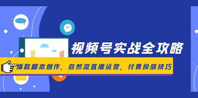 （14925期）视频号实战全攻略，爆款脚本创作，自然流直播运营，付费投放技巧-优优云网创