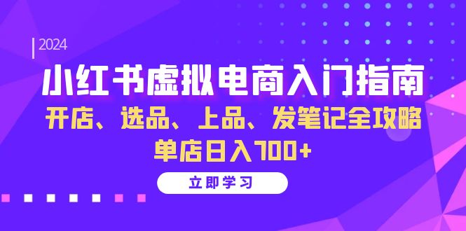 小红书虚拟电商入门指南：开店、选品、上品、发笔记全攻略 单店日入700+(更新)-优优云网创