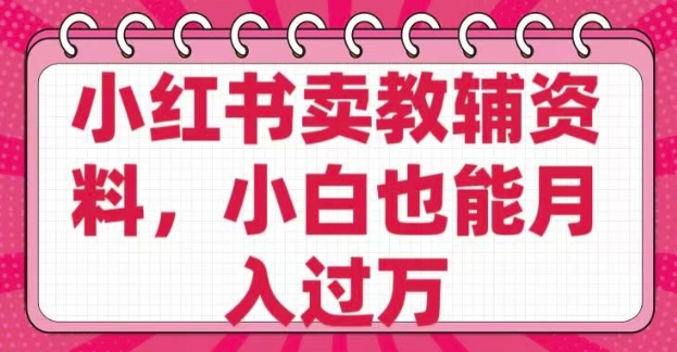小红书卖教辅资料，0 成本，纯利润，售后成本极低，小白也能月入过W-优优云网创
