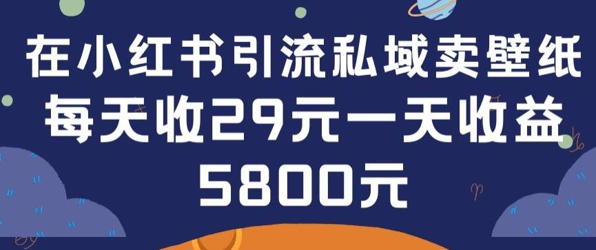 在小红书引流私域卖壁纸每张29元单日最高卖出200张(0-1搭建教程)【揭秘】-优优云网创