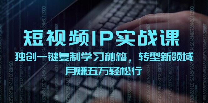 短视频IP实战课，独创一键复制学习秘籍，转战新领域，月赚五万轻松行-优优云网创