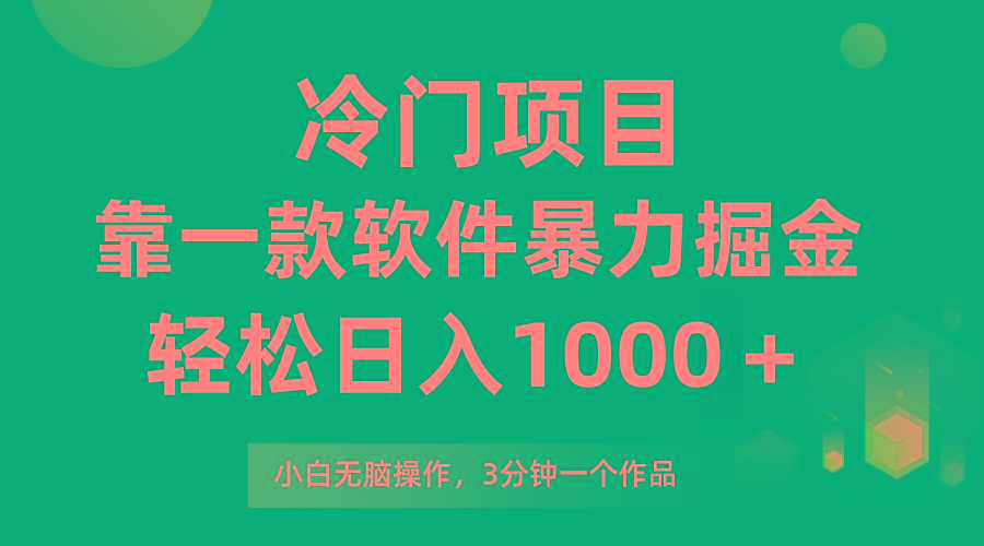 (9791期)冷门项目，靠一款软件暴力掘金日入1000＋，小白轻松上手第二天见收益-优优云网创
