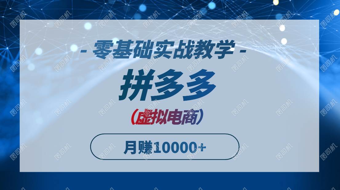 （14880期）拼多多虚拟电商，零基础实战教学，快速打爆商品，新手也能月入10000+-优优云网创