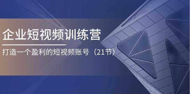 企业短视频训练营：打造一个盈利的短视频账号(21节-优优云网创
