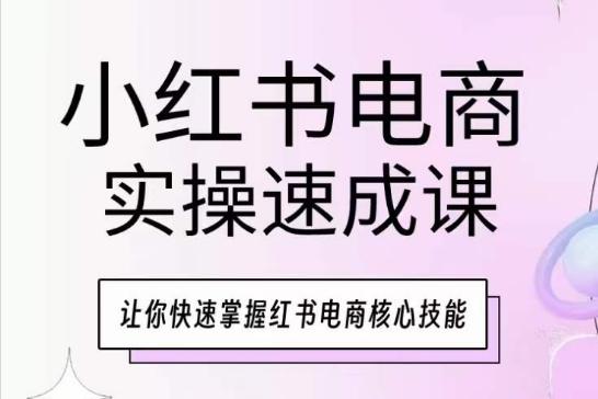 小红书电商实操速成课，让你快速掌握红书电商核心技能-优优云网创