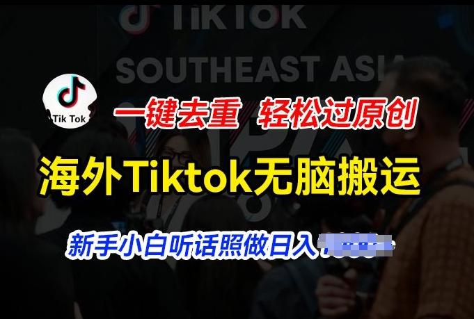 海外Tiktok短视频无脑搬运，一键去重轻松过原创，新手小白听话照做日入几张【揭秘】-优优云网创