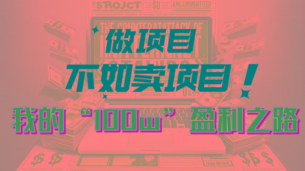 为什么做项目不如卖项目？我的100W+盈利之路-优优云网创