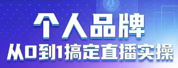 个人品牌：从0到1搞定直播实操，用直播为你的个人品牌赋能，六大实操板块，放大个人影响力-优优云网创