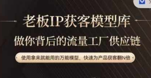 老板IP流量供应链，动作越少，账号越好，使用拿来就能用的万能模型，快速为产品获客翻N倍-优优云网创