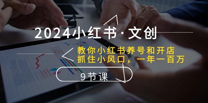 2024小红书·文创：教你小红书养号和开店、抓住小风口 一年一百万 (9节课-优优云网创