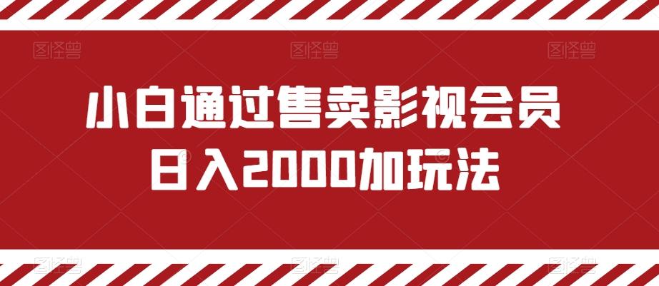 小白通过售卖影视会员日入2000加玩法-优优云网创
