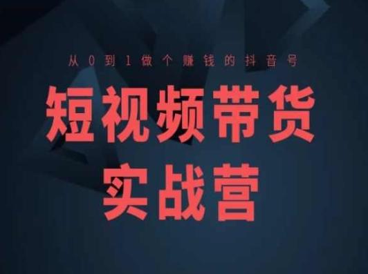短视频带货实战营(高阶课)，从0到1做个赚钱的抖音号-优优云网创