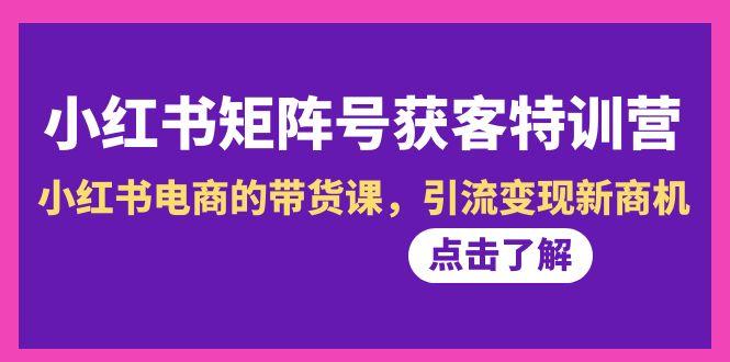 小红书-矩阵号获客特训营-第10期，小红书电商的带货课，引流变现新商机-优优云网创