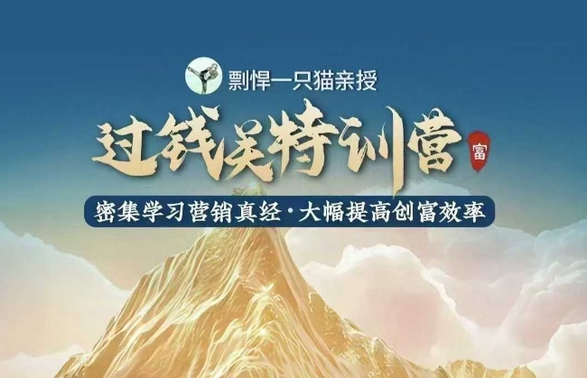 剽悍一只猫-过钱关特训营，学习营销真经 大幅度提高创富效率-优优云网创