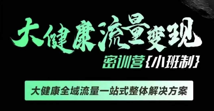 千万级大健康变现课线下课，大健康全域流量一站式整体解决方案-优优云网创