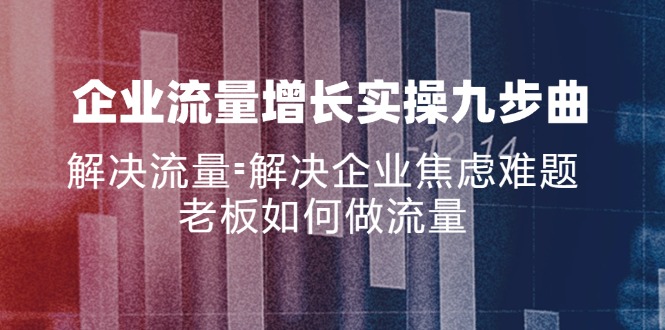 企业流量增长实战九步曲，解决流量=解决企业焦虑难题，老板如何做流量-优优云网创