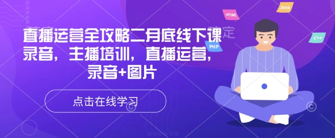 直播运营全攻略二月底线下课录音，主播培训，直播运营，录音+图片-优优云网创