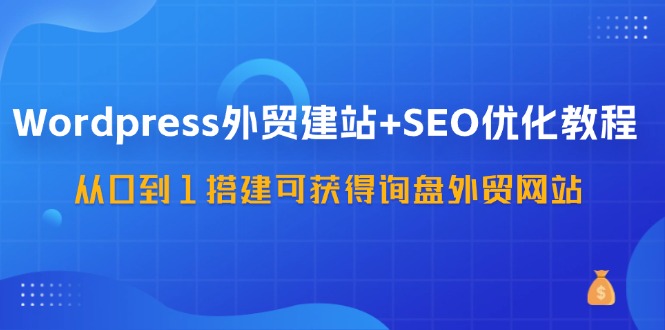 WordPress外贸建站+SEO优化教程，从0到1搭建可获得询盘外贸网站(57节课)-优优云网创