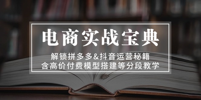电商实战宝典 解锁拼多多&抖音运营秘籍 含高价付费模型搭建等分段教学-优优云网创