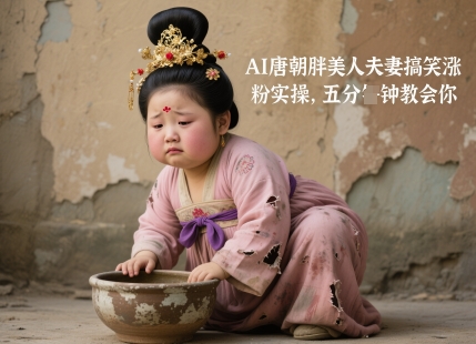 AI唐朝胖美人夫妻搞笑涨粉实操，五分钟教会你-优优云网创