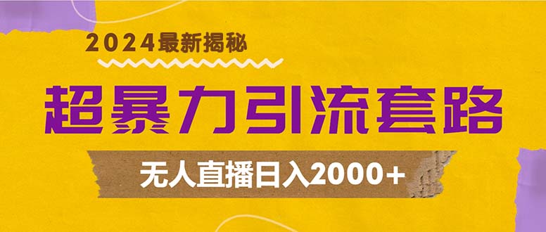 超暴力引流套路，无人直播日入2000+-优优云网创