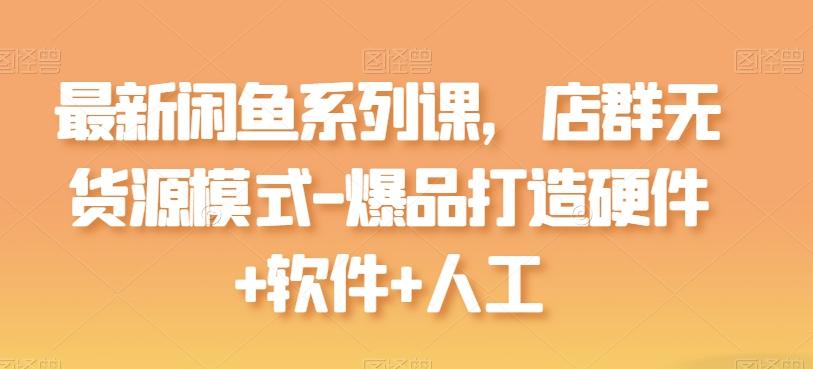 最新闲鱼系列课，店群无货源模式-爆品打造硬件+软件+人工-优优云网创