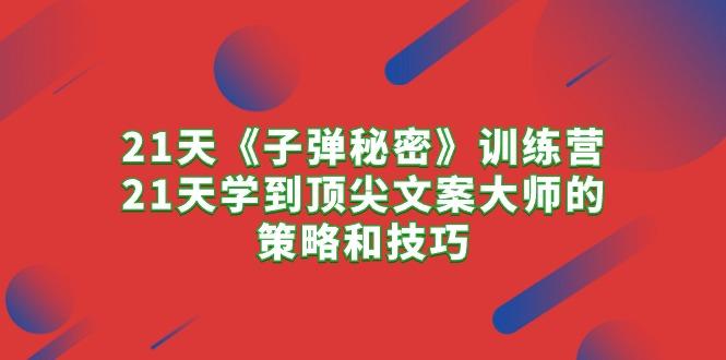 21天《子弹秘密》训练营，21天学到顶尖文案大师的策略和技巧-优优云网创