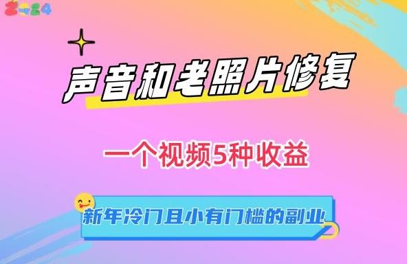 声音和老照片修复，一个视频5种收益，新年冷门且小有门槛的副业【揭秘】-优优云网创