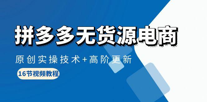 (10015期)拼多多无货源电商，原创实操技术+高阶更新(16节视频教程)-优优云网创