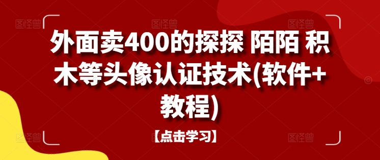外面卖400的探探 陌陌 积木等头像认证技术(软件+教程)-优优云网创