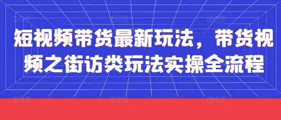 短视频带货最新玩法，带货视频之街访类玩法实操全流程-优优云网创