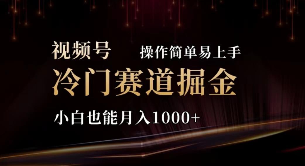 2024视频号冷门赛道掘金，操作简单轻松上手，小白也能月入1000+-优优云网创