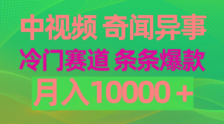 (9627期)中视频奇闻异事，冷门赛道条条爆款，月入10000＋-优优云网创