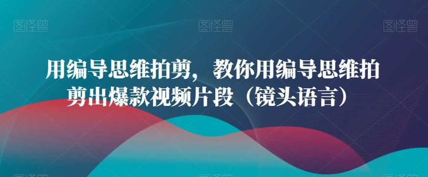 用编导思维拍剪，教你用编导思维拍剪出爆款视频片段(镜头语言)-优优云网创