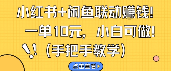 小红书+闲鱼联动挣钱，一单10元，小白可做-优优云网创
