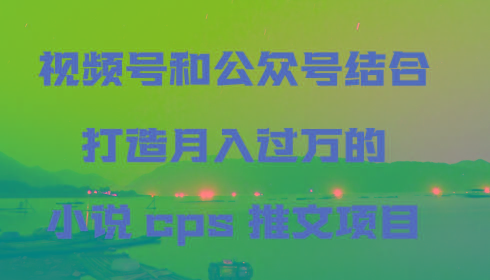 视频号和公众号结合打造月入过万的小说cps推文项目，包括市面上面的各种思路详解-优优云网创