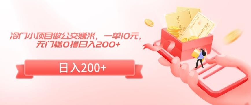 冷门小项目做公交赚米，一单10元，无门槛0撸日入200+【揭秘】-优优云网创