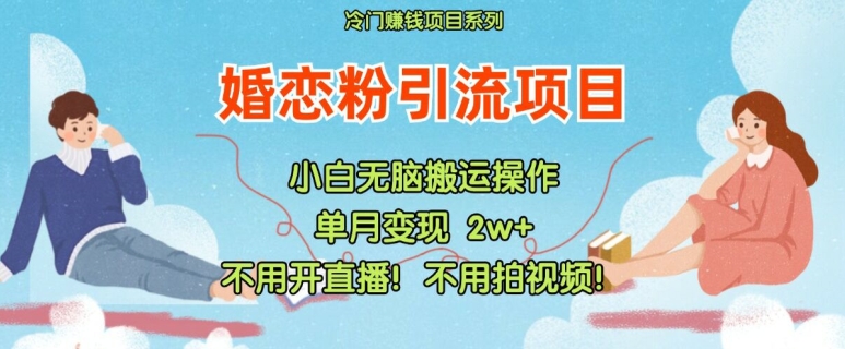 小红书婚恋粉引流，不用开直播，不用拍视频，不用做交付【揭秘】-优优云网创