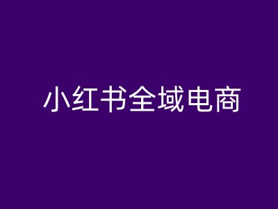 小红书全域电商，小红书电商教程-优优云网创