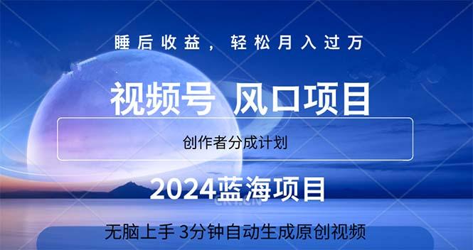 2024蓝海项目，3分钟自动生成视频，月入过万-优优云网创