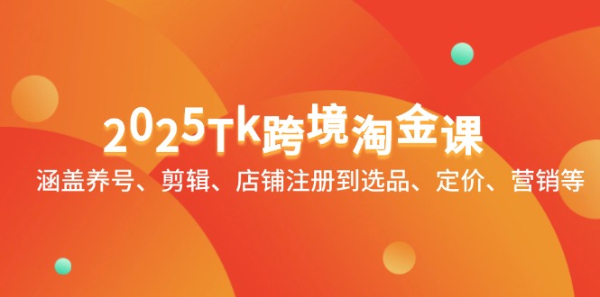 2025Tk跨境淘金课：涵盖养号、剪辑、店铺注册到选品、定价、营销等-优优云网创