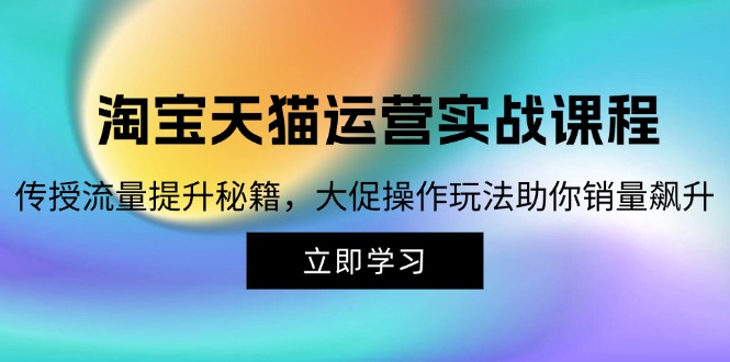 淘宝&天猫运营实战课程，传授流量提升秘籍，大促操作玩法助你销量飙升-优优云网创