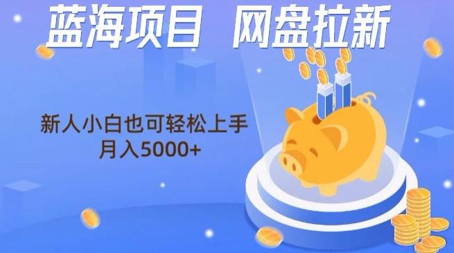 蓝海项目网盘拉新，新人小白也可操作，每月收入5000+-优优云网创