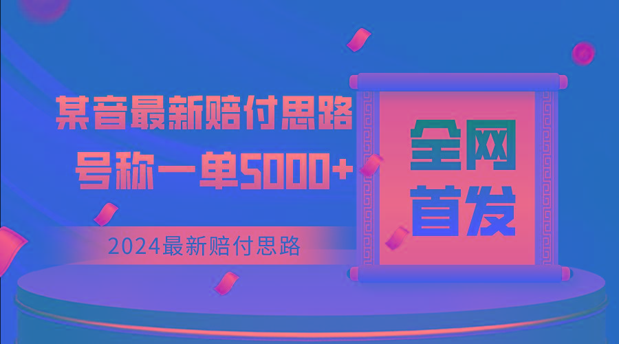 全网首发，2024最新某音赔付思路，号称一单收益5000+-优优云网创