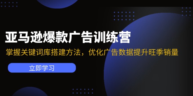 亚马逊爆款广告训练营：掌握关键词库搭建方法，优化广告数据提升旺季销量-优优云网创