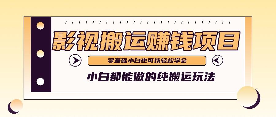 手把手教你操作影视搬运项目，小白都能做零基础也能赚钱-优优云网创