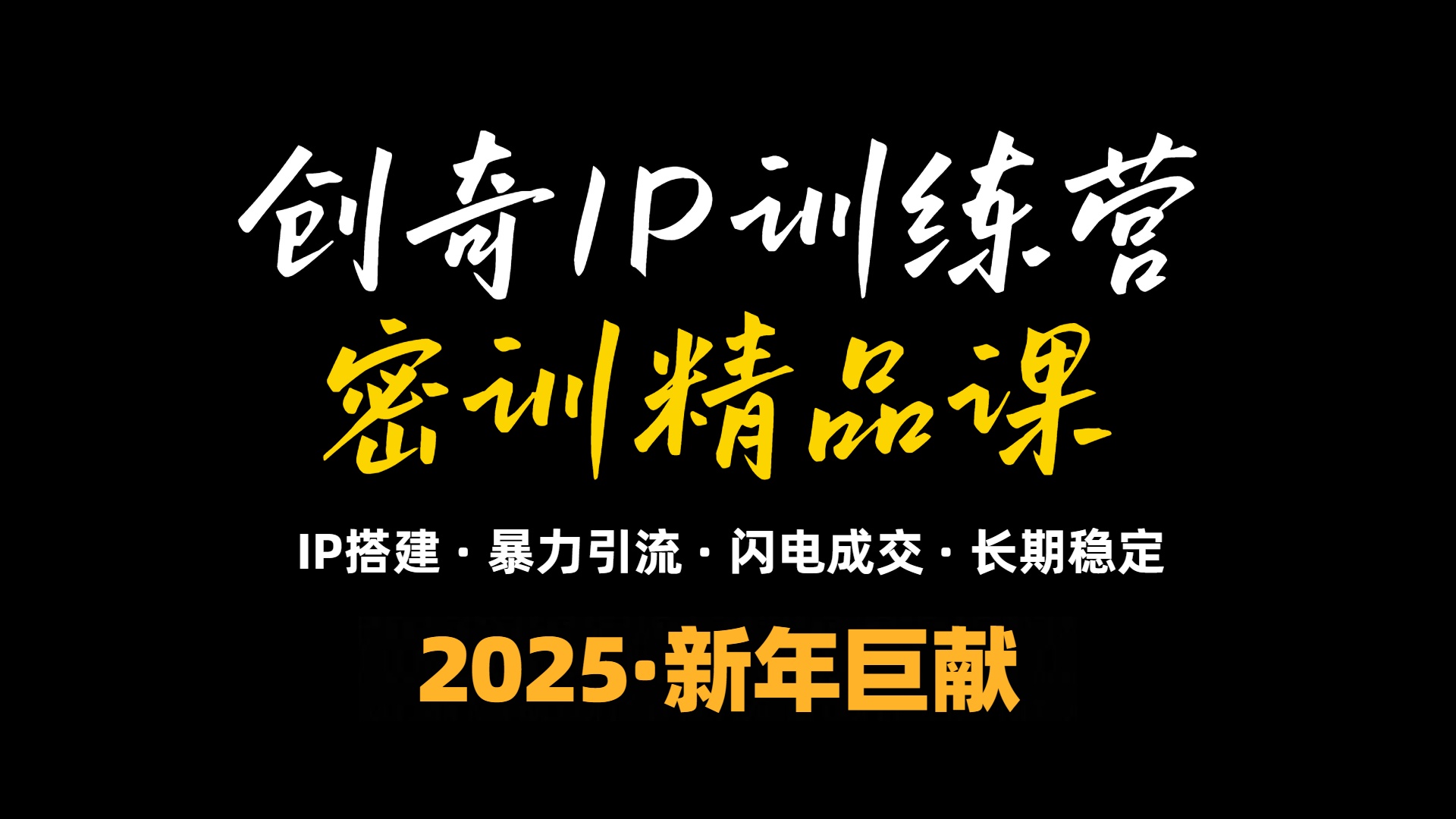 2025年“知识付费IP训练营”小白避坑年赚百万，暴力引流，闪电成交-优优云网创