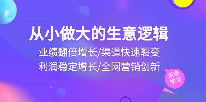 从小做大生意逻辑：业绩翻倍增长/渠道快速裂变/利润稳定增长/全网营销创新-优优云网创