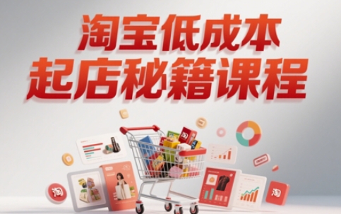 淘宝低成本起店系统课，助你快速起店，实现弯道超车-优优云网创