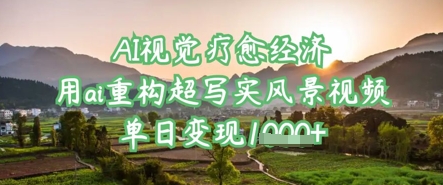 AI视觉疗愈经济：用ai重构超写实风景视频，单日变现多张-优优云网创